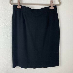 Eileen Fisher Women's Size M Black Stretchy Knit Pull On Knee Length Skirt